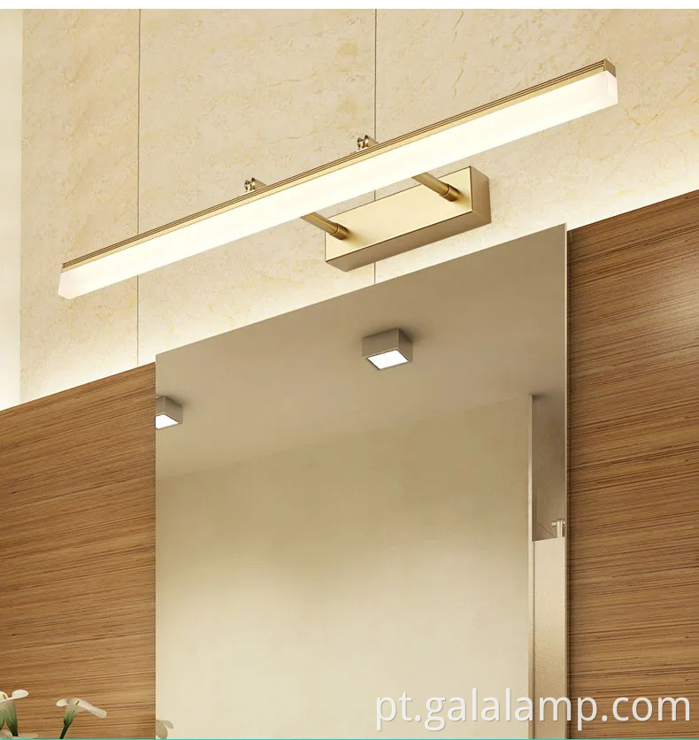 À prova d'água, luz de espelho LED extensível para facilitar a instalação